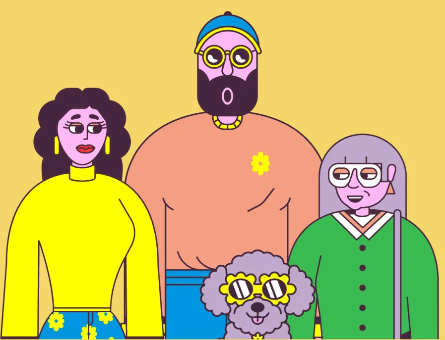Ana Ventura, Juan Fresco, Tía Flor y Súper